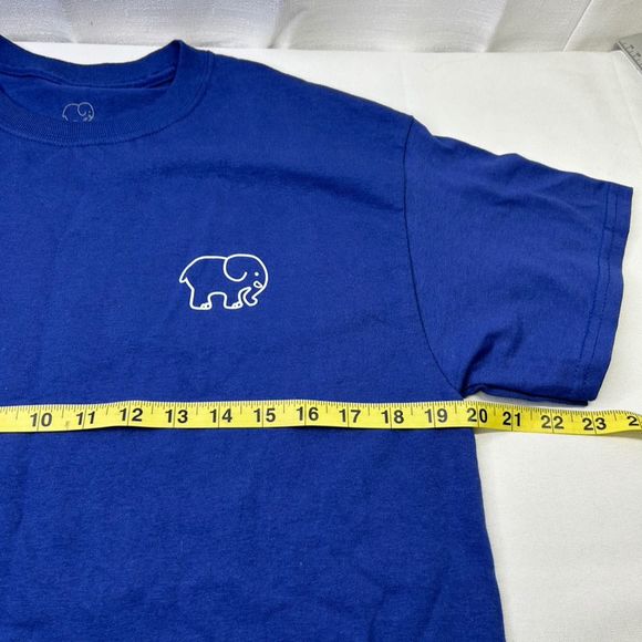 Ivory Ella Unisex Blue Long Sleeve T-Shirt with Camo Elephant Design Medium - Picture 5 of 6